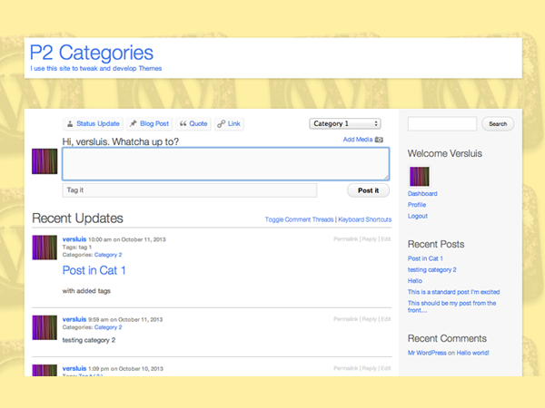 P2 Categories theme screenshot
