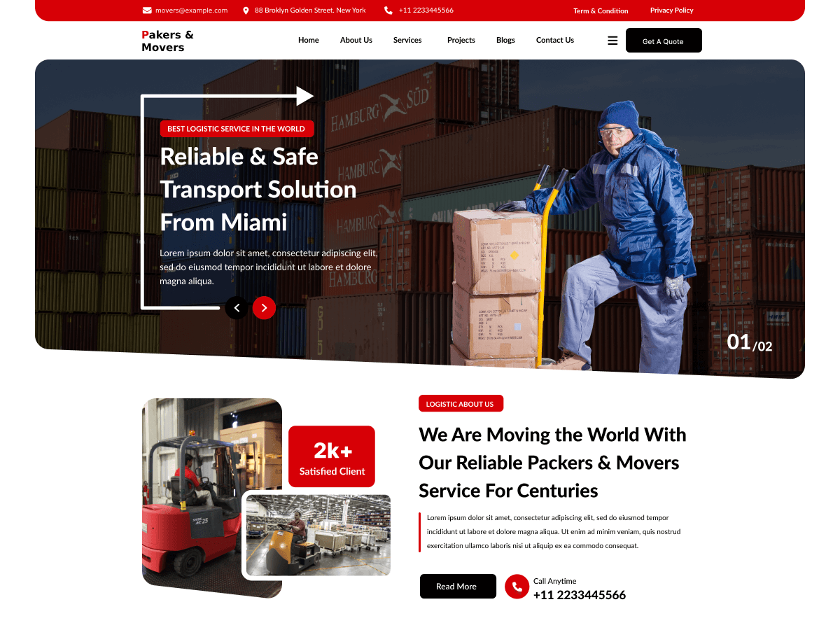 Packers And Movers theme screenshot