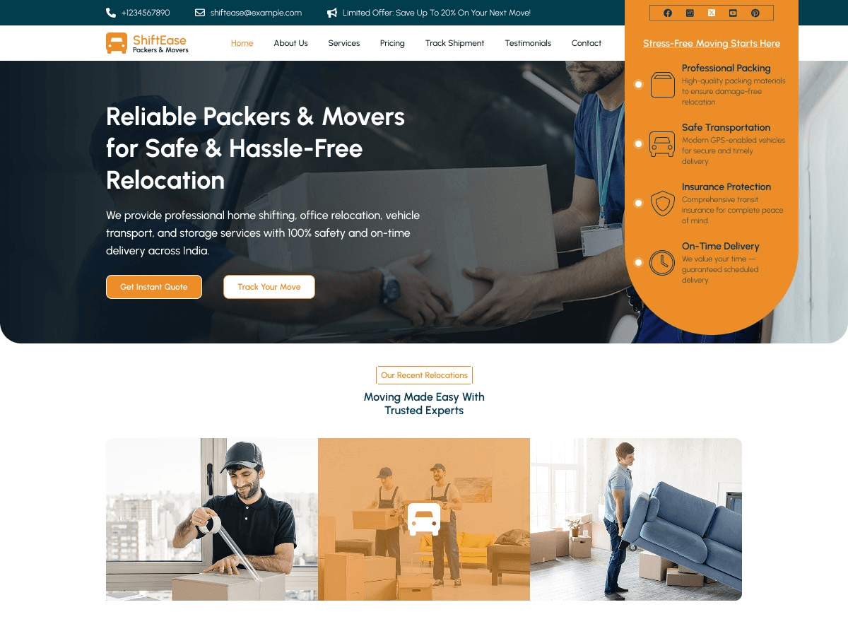 Packing and Moving theme screenshot
