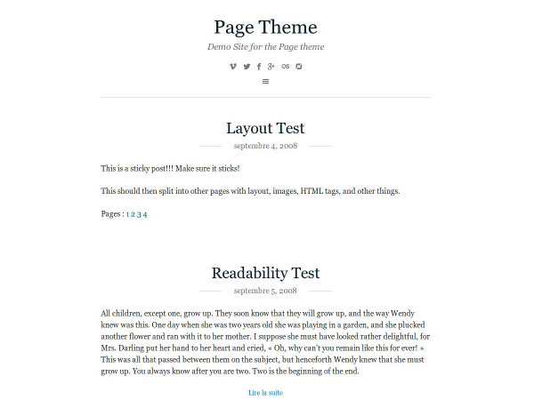 Page theme screenshot