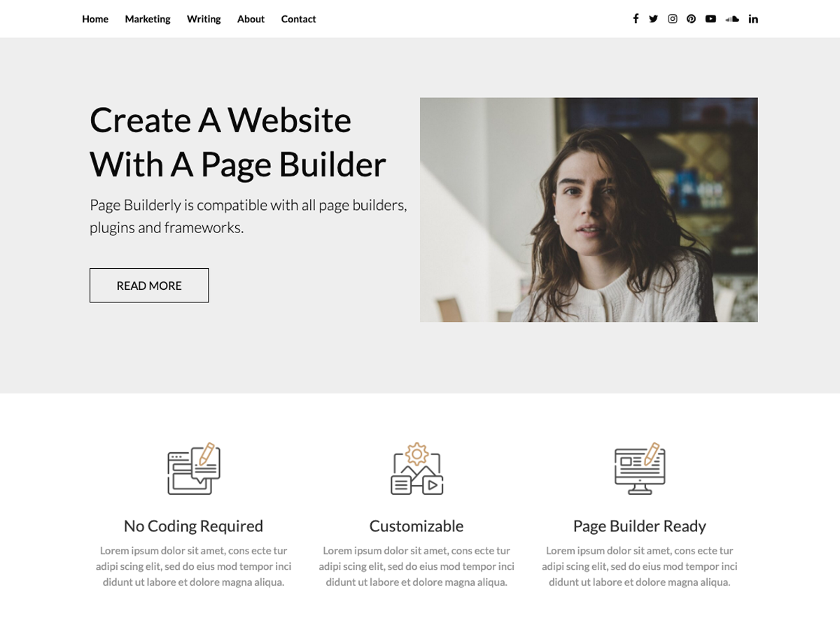 PageBuilderly theme screenshot
