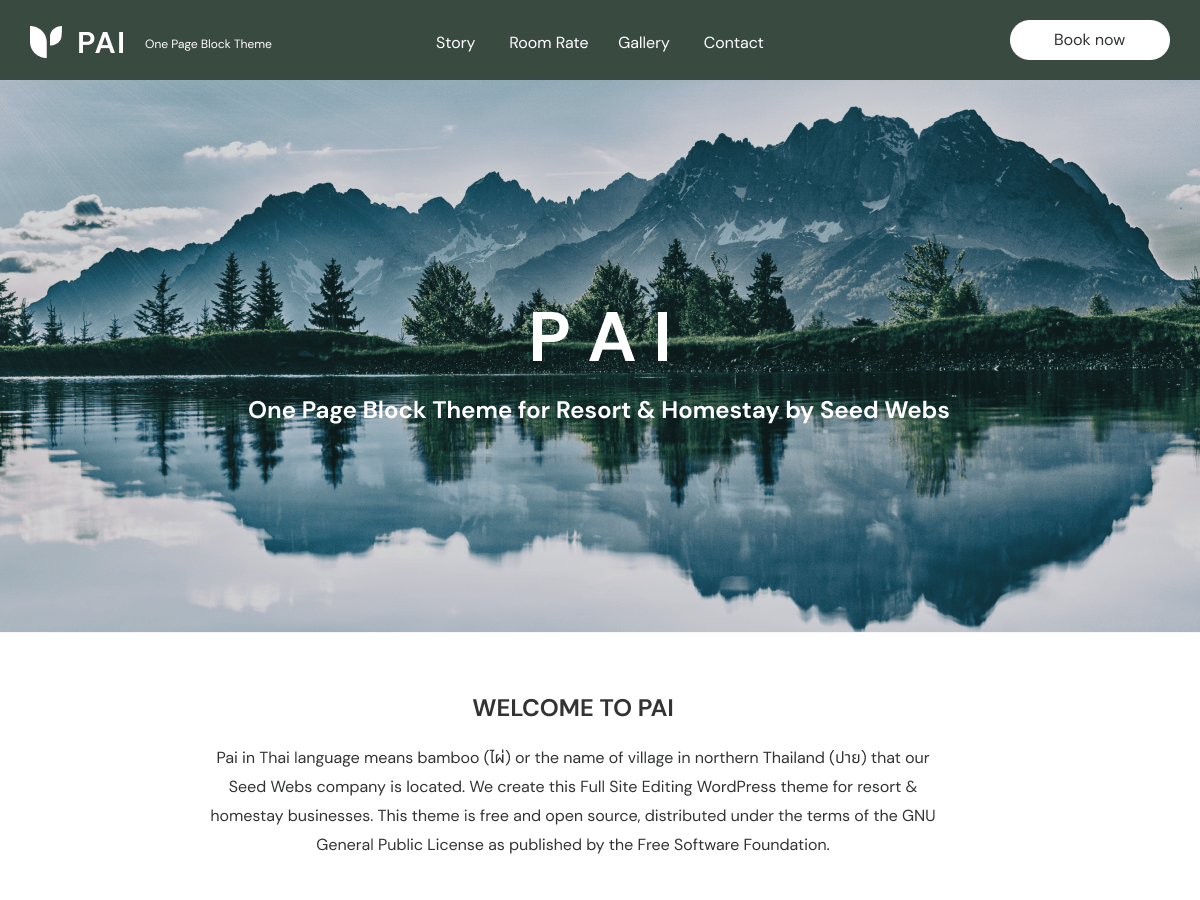 Pai Page theme screenshot