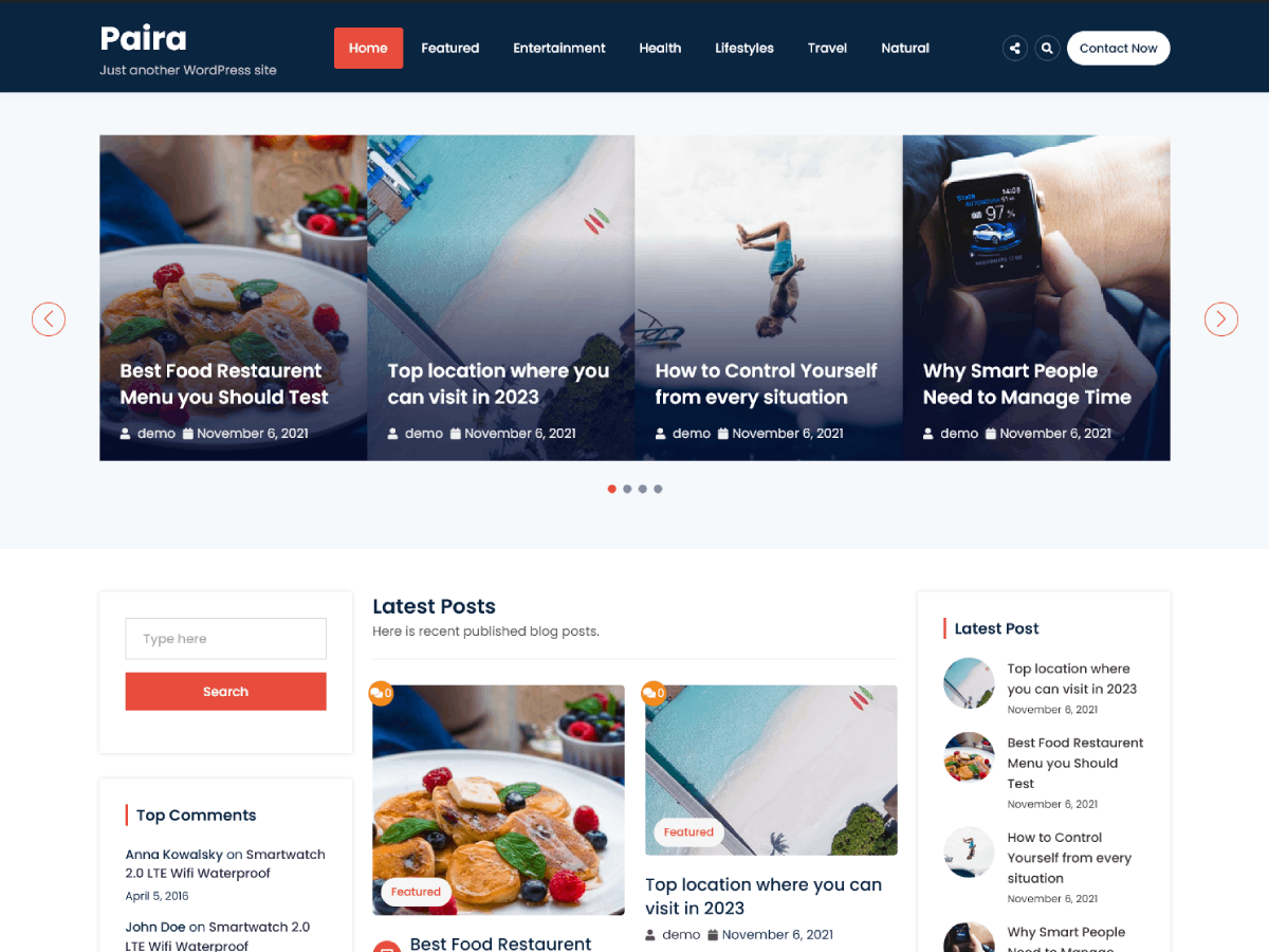 Paira theme screenshot