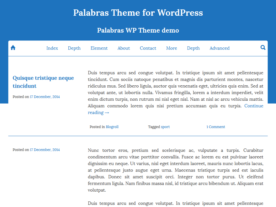 palabras theme screenshot