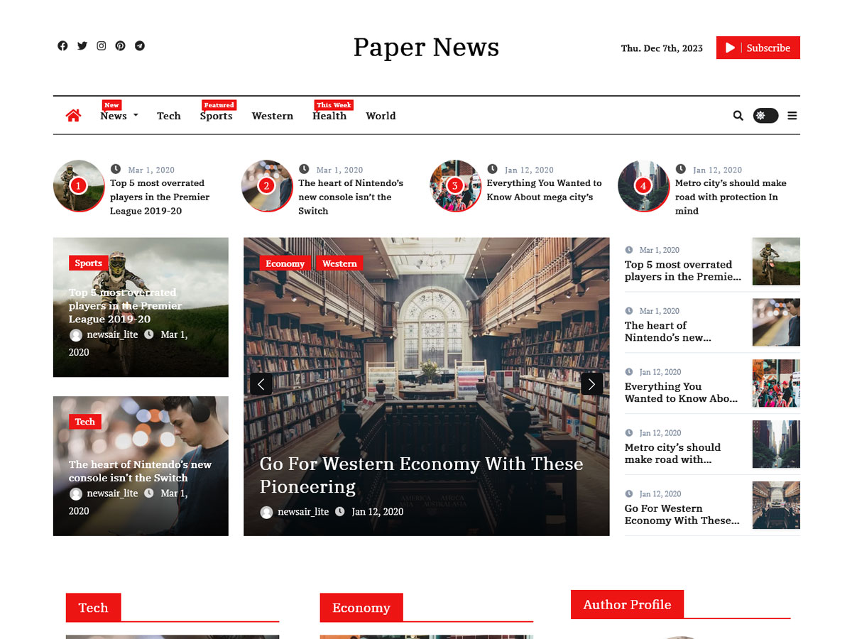 Paper News theme screenshot
