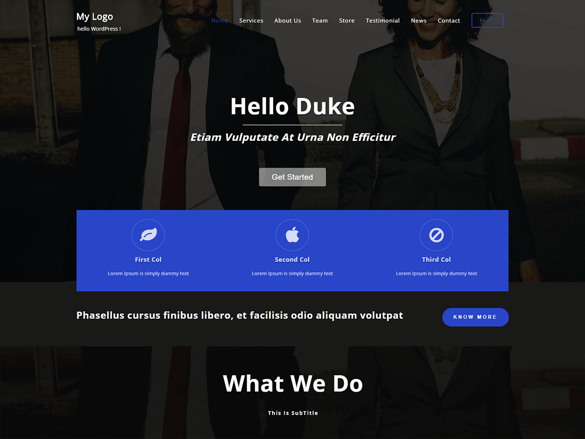 Parallax Duke theme screenshot