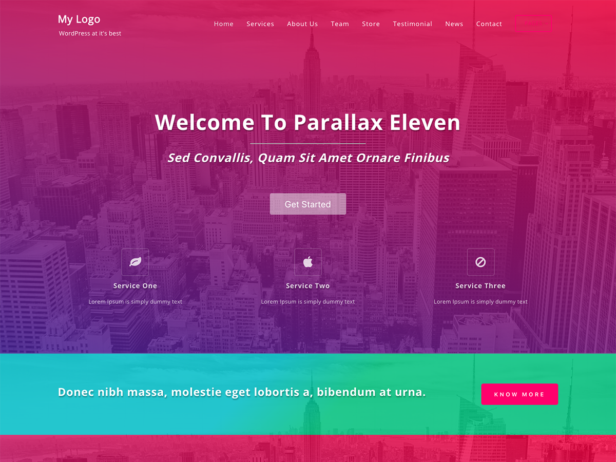 Parallax Eleven theme screenshot