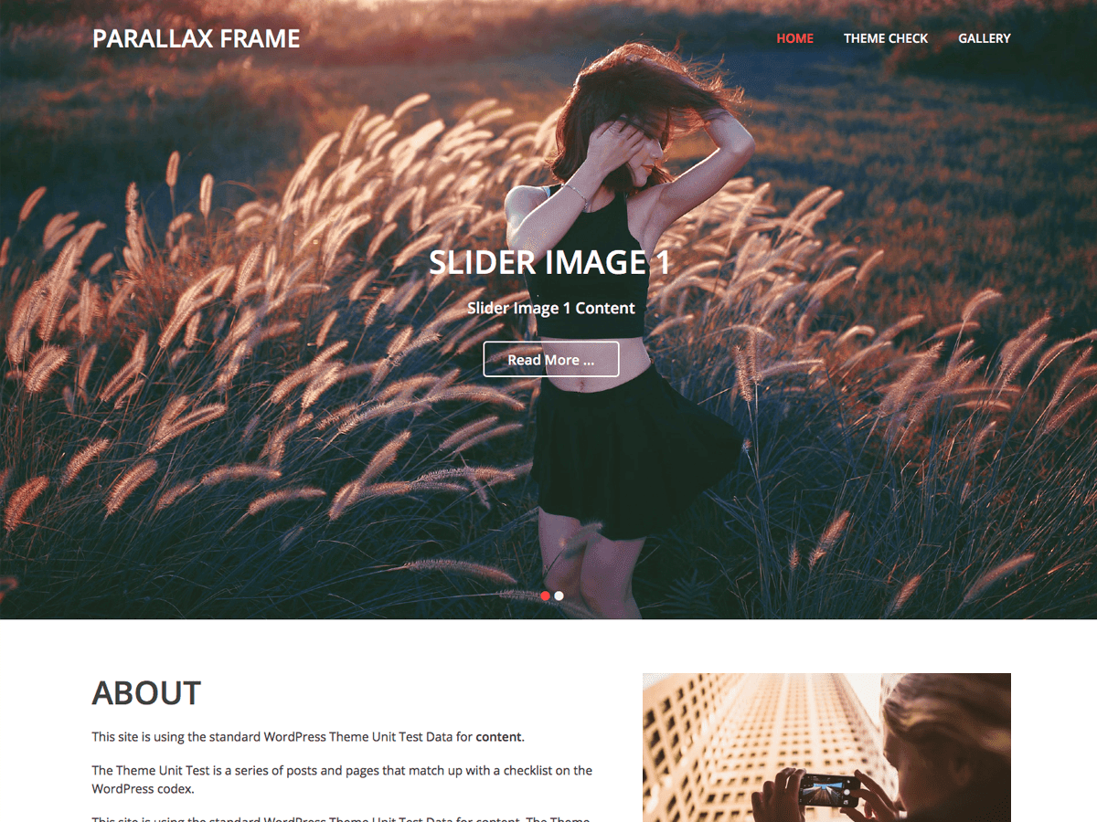 Parallax Frame theme screenshot
