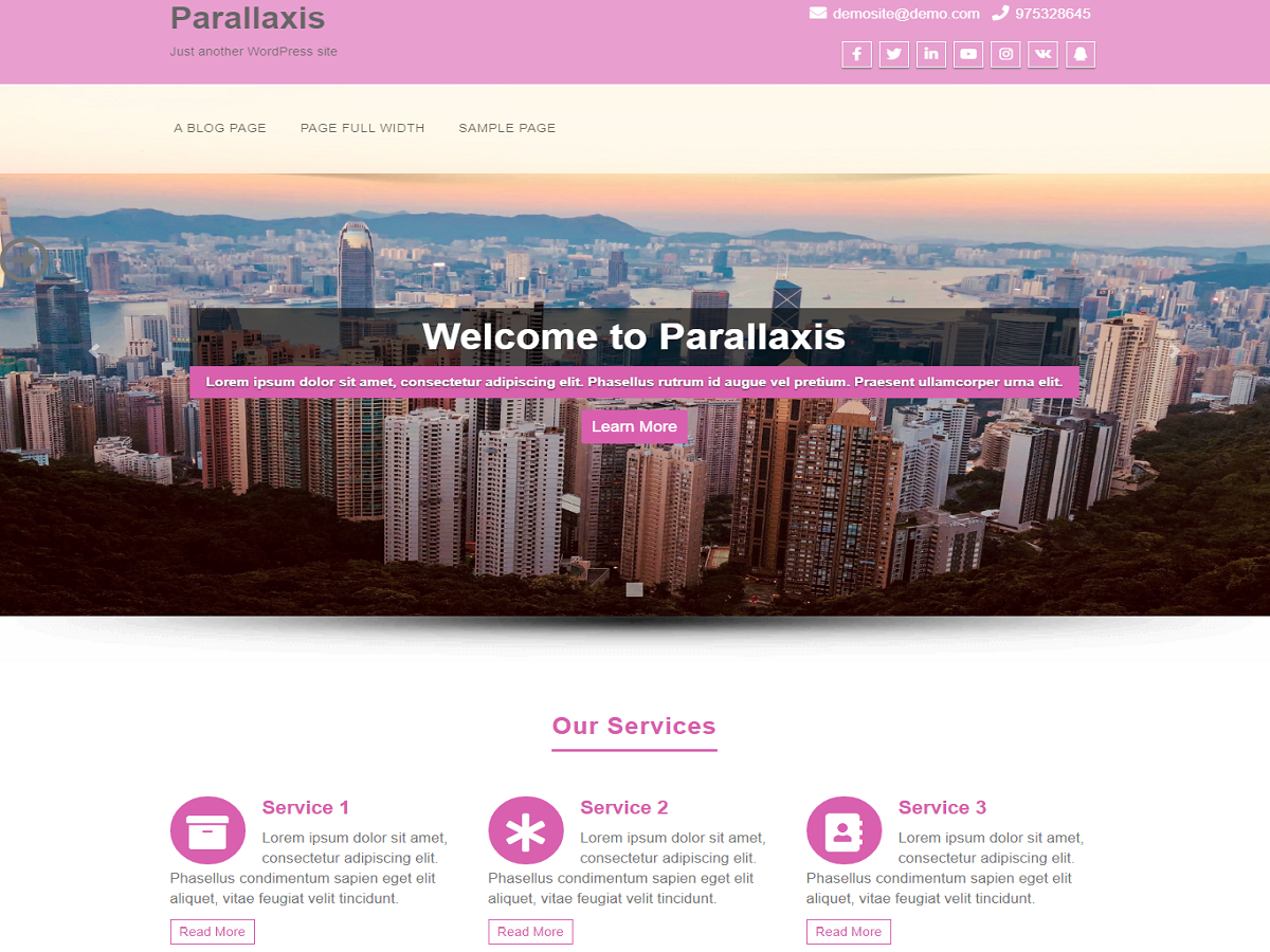 parallaxis theme screenshot
