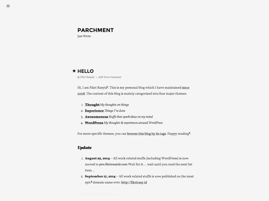 Parchment theme screenshot