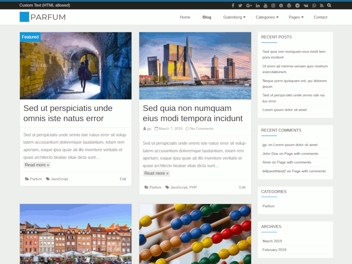 Parfum theme screenshot