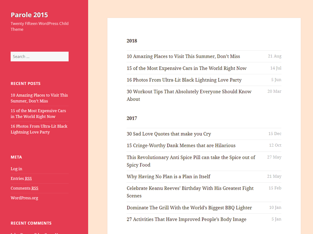 Parole 2015 theme screenshot