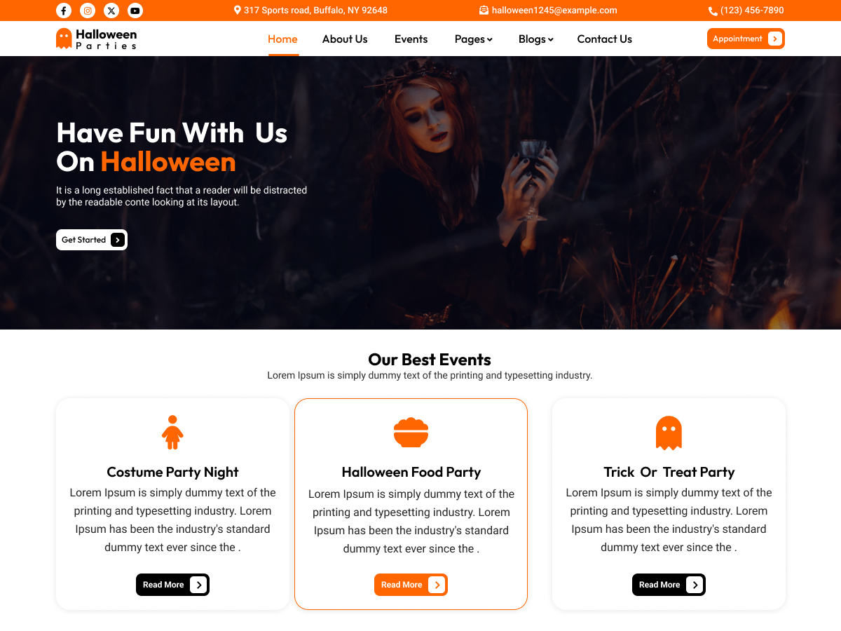 Party Corp theme screenshot