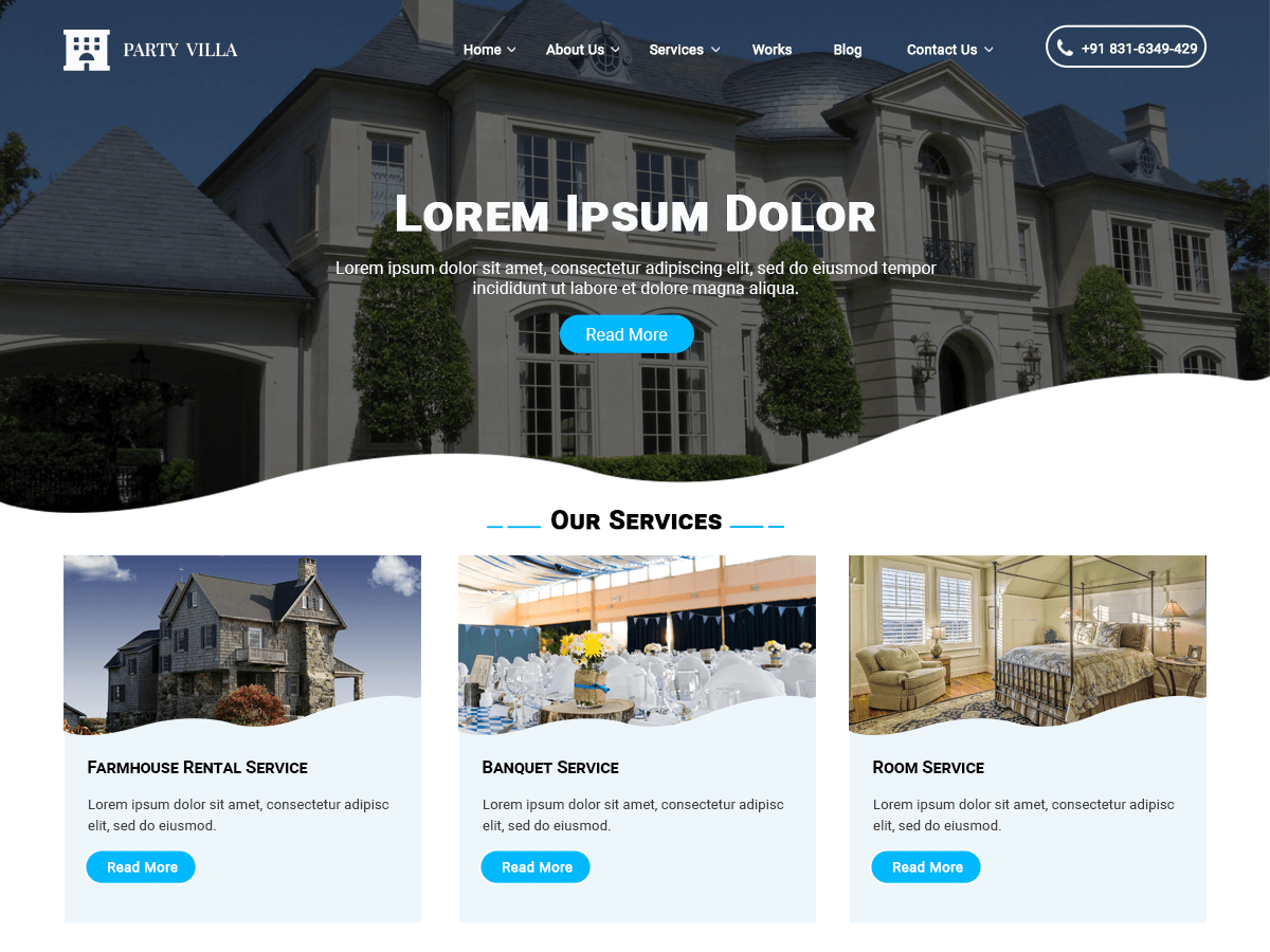 Party Villa theme screenshot