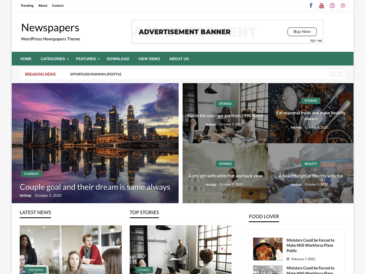 Pattern Newspaper theme screenshot