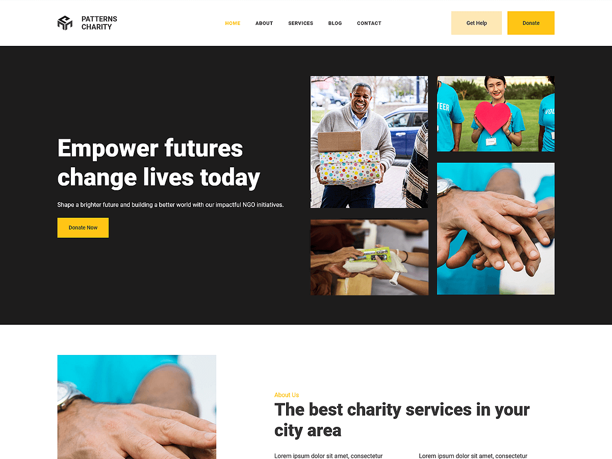 Patterns Charity theme screenshot