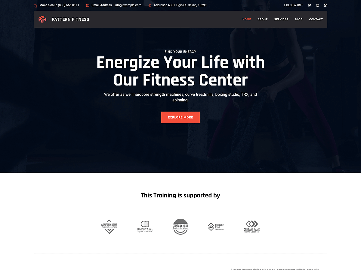 Patterns Fitness theme screenshot