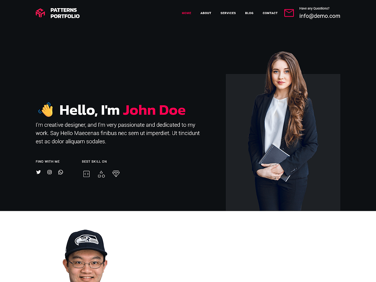 Patterns Portfolio theme screenshot