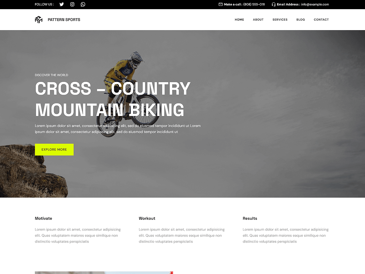 Patterns Sports theme screenshot