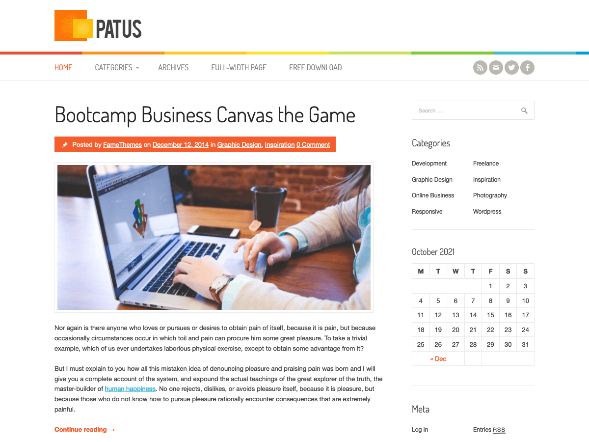 Patus theme screenshot