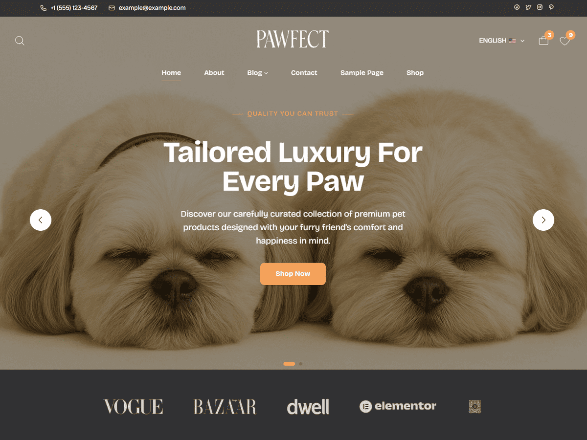 Pawfect theme screenshot