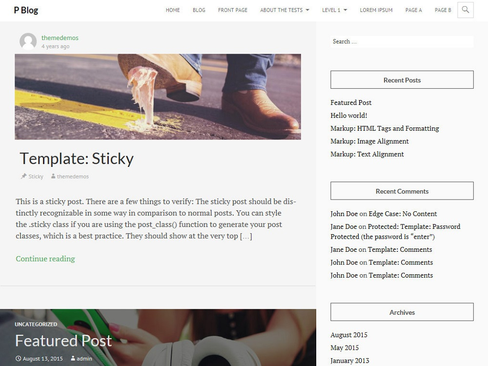 PBlog theme screenshot