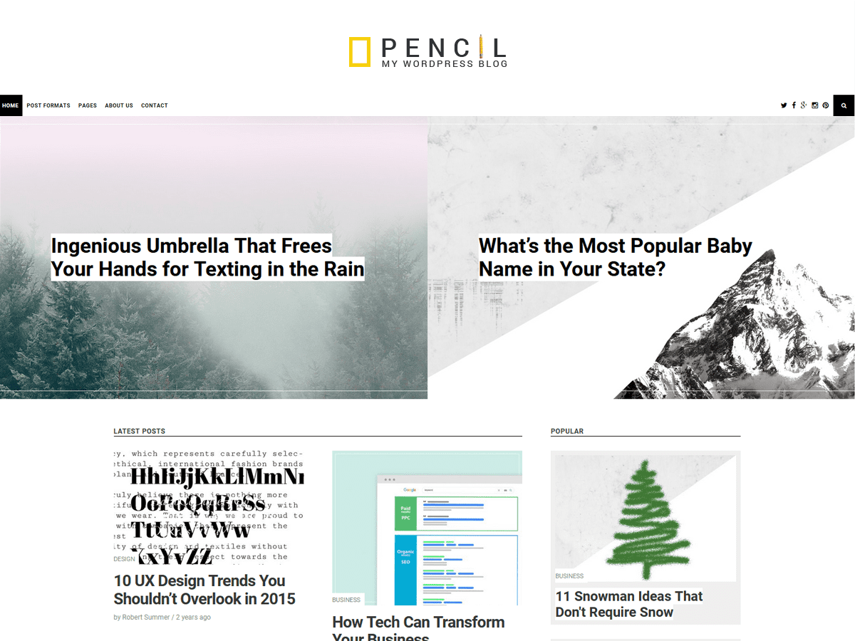 Pencil theme screenshot