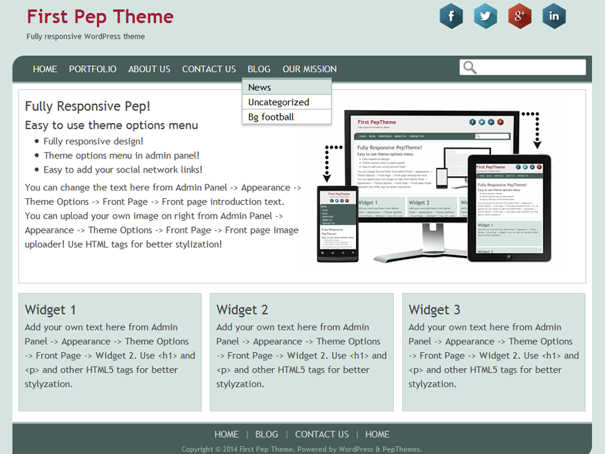 Pep theme screenshot