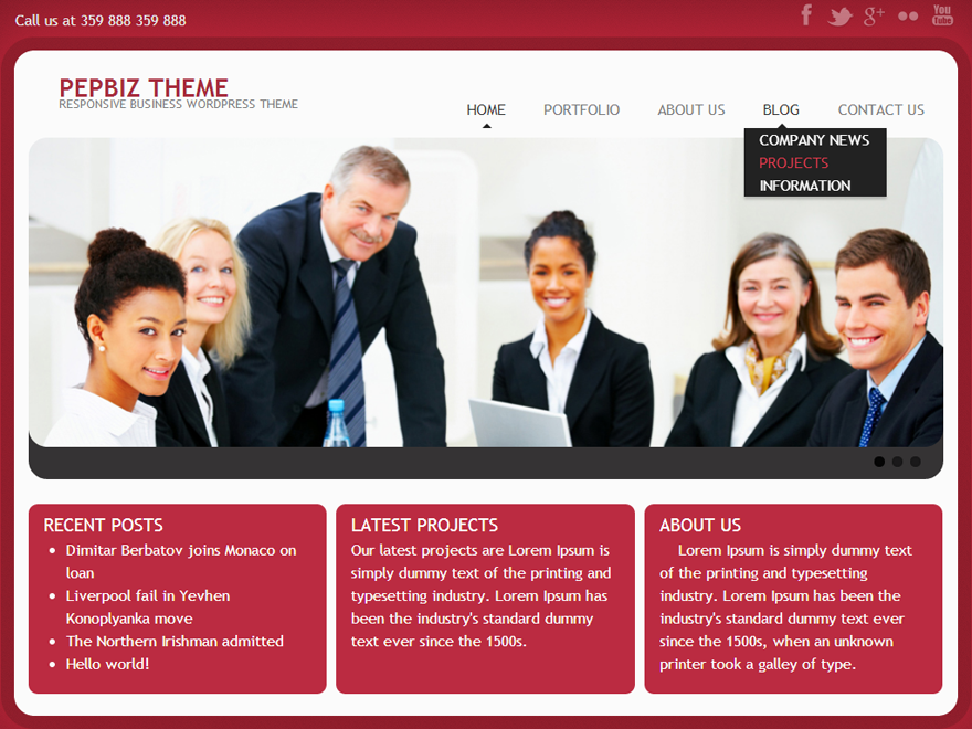 PepBiz theme screenshot