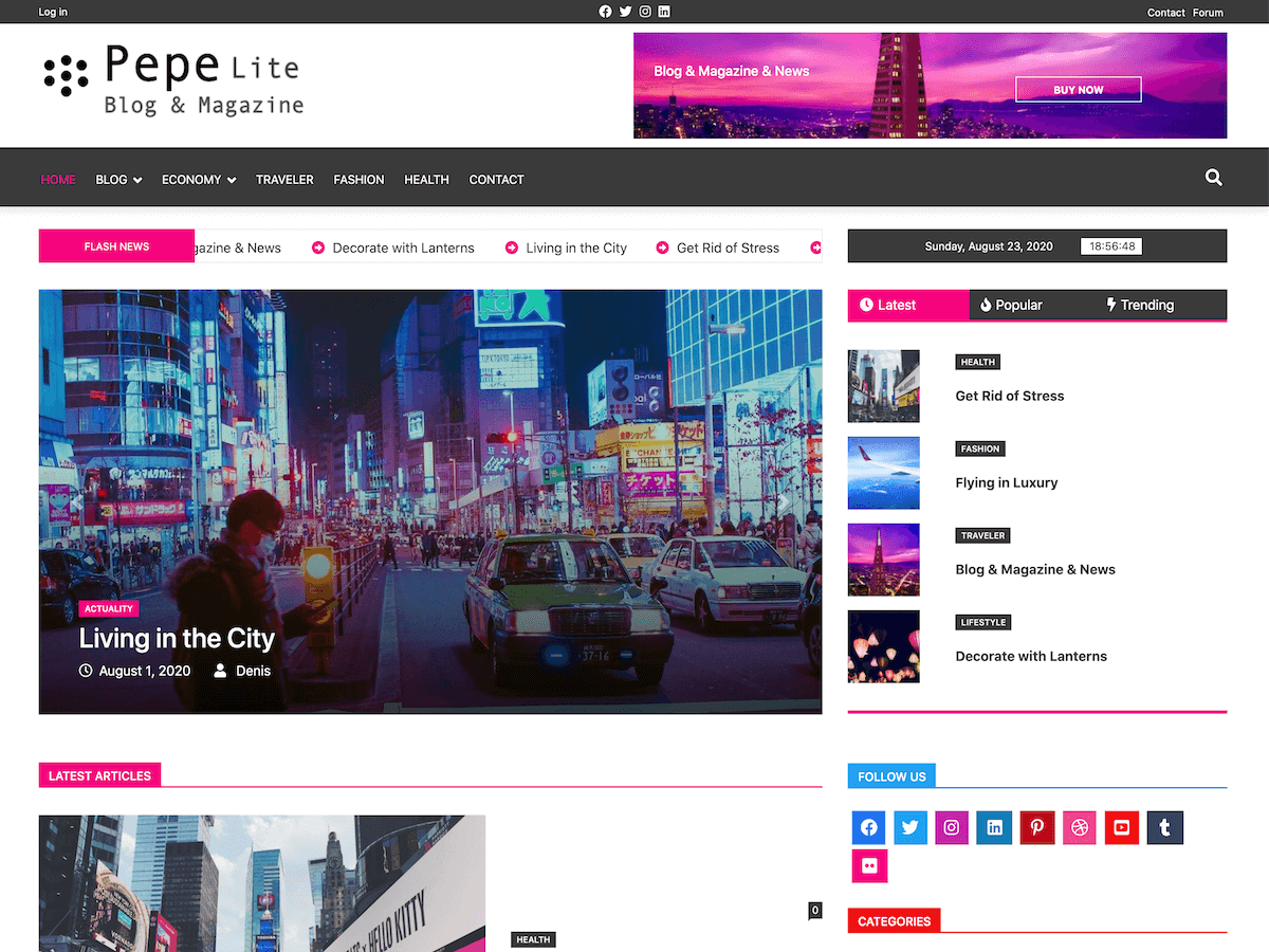 Pepe Lite theme screenshot