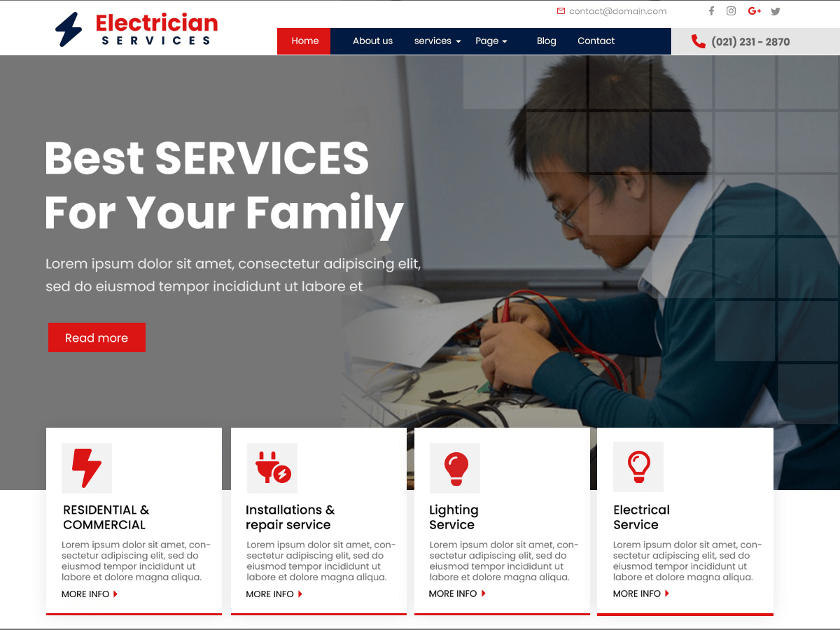 Perfect Electrician theme screenshot
