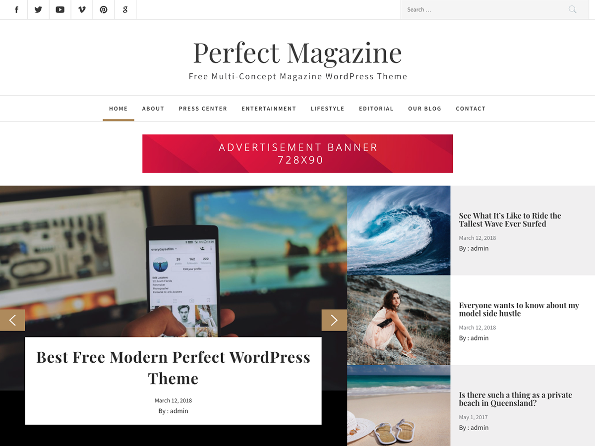 Perfect Magazine theme screenshot