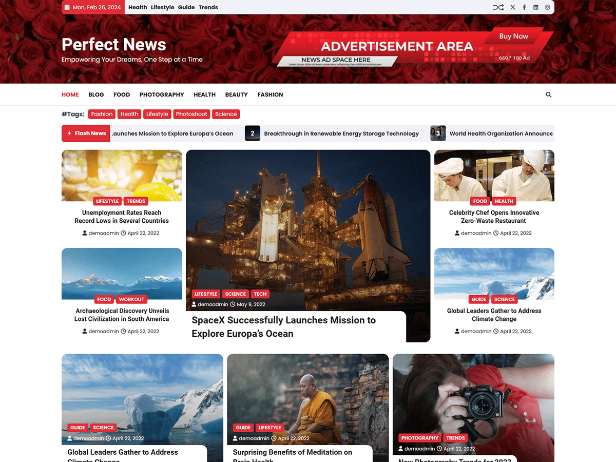 Perfect News theme screenshot