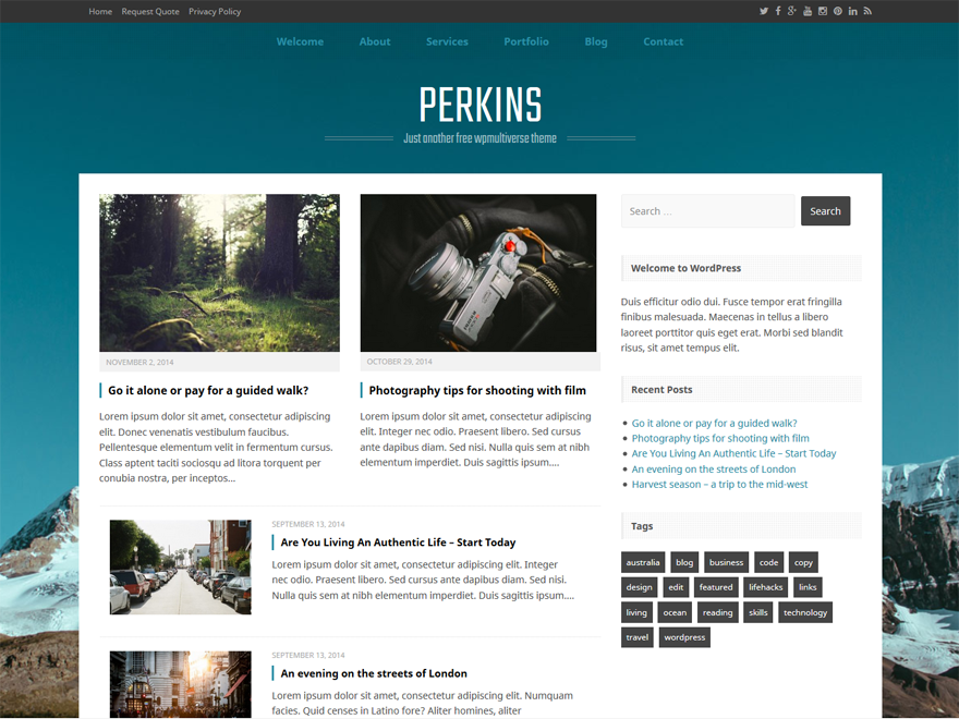 Perkins theme screenshot