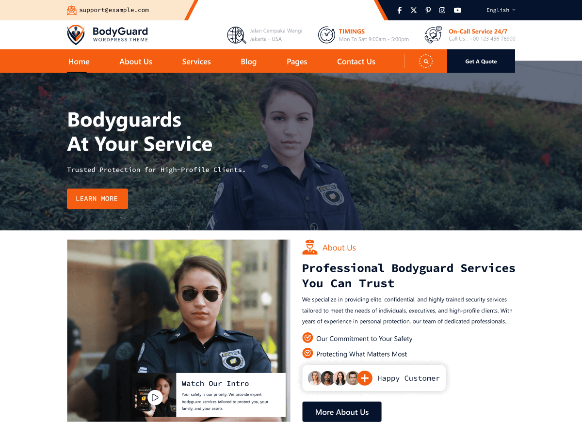 Personal Bodyguard theme screenshot