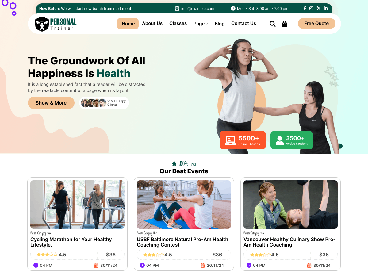 Personal Coach Lite theme screenshot