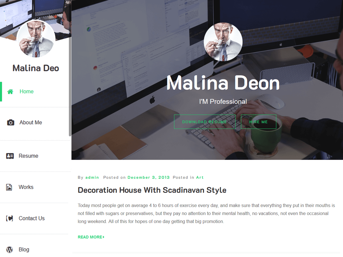 Personal CV Resume theme screenshot