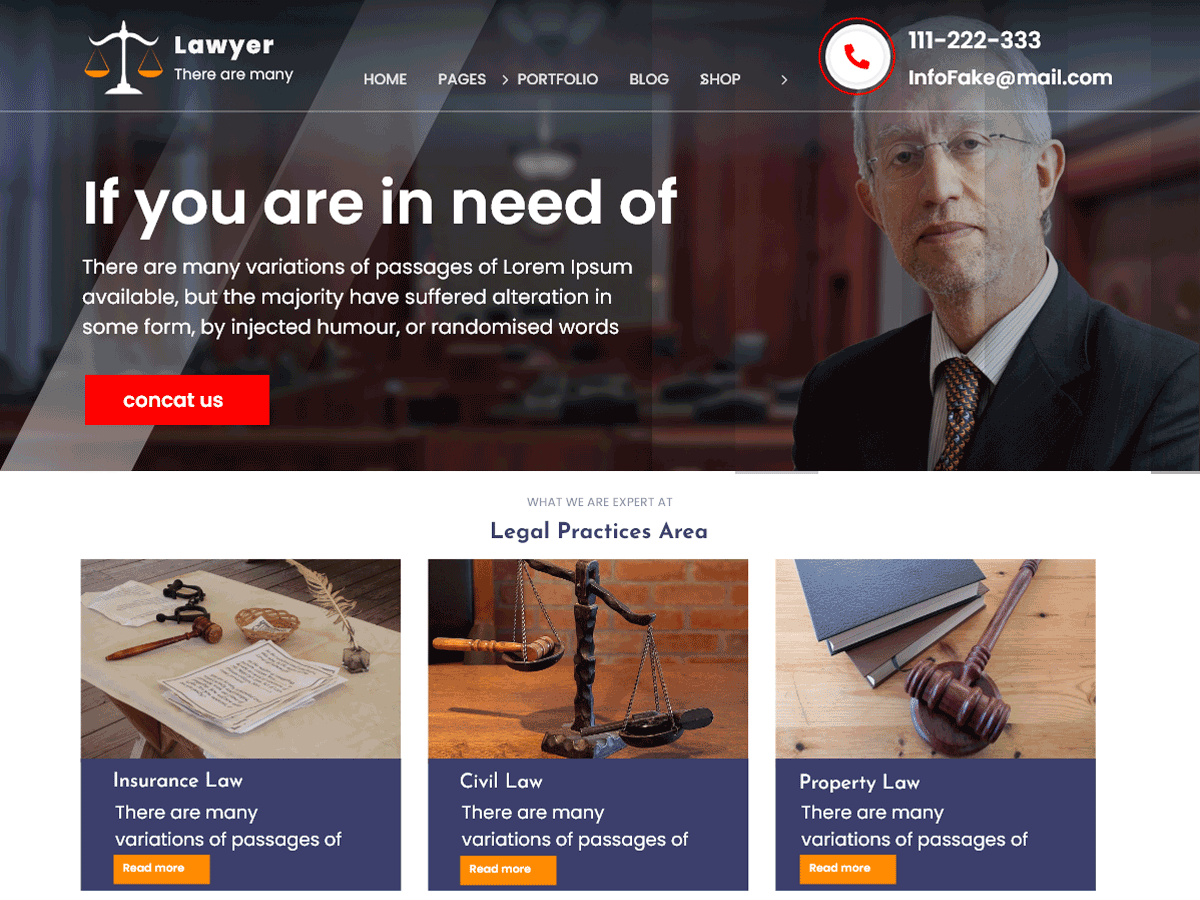 Personal Lawyer theme screenshot