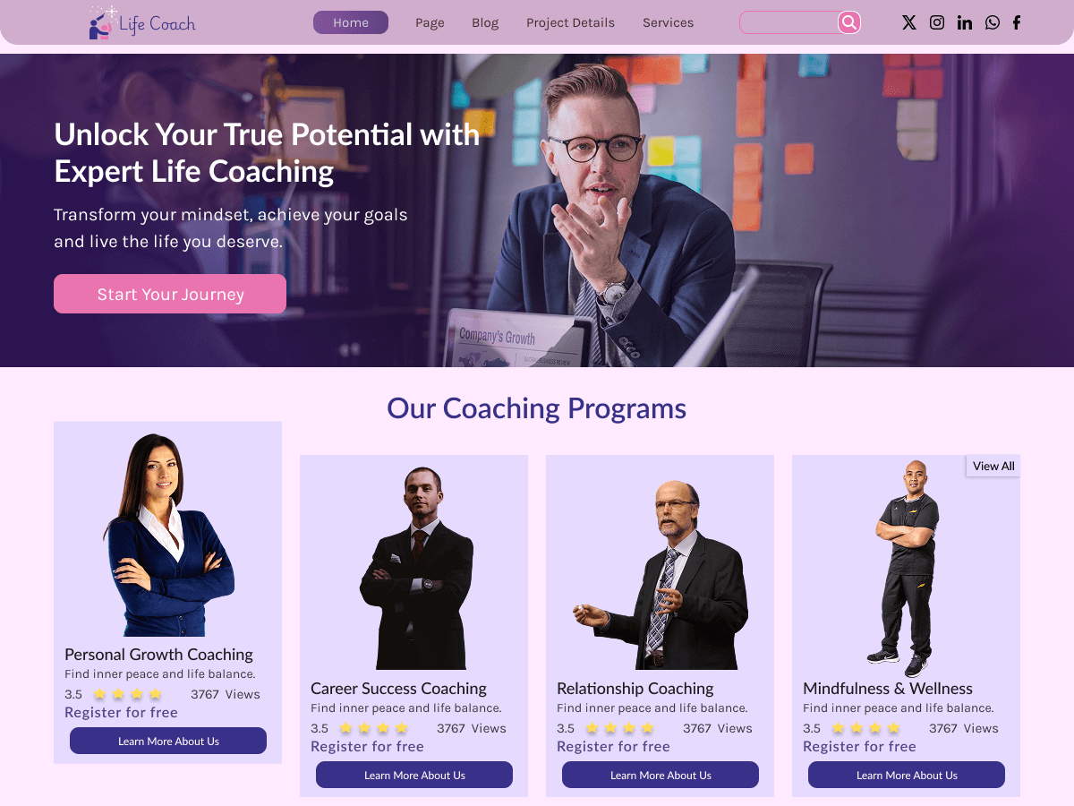 Personal Life Coach theme screenshot