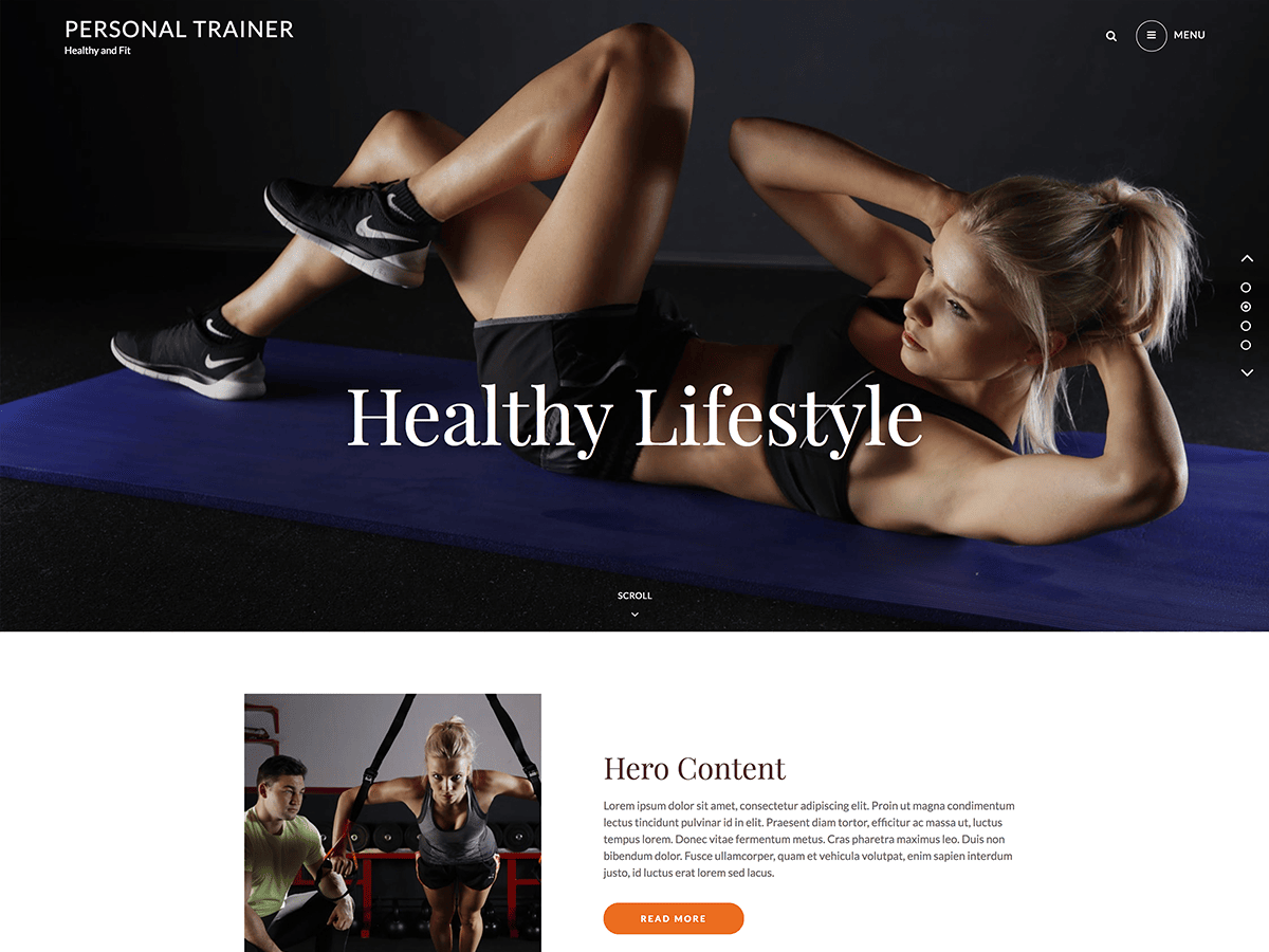 Personal Trainer theme screenshot