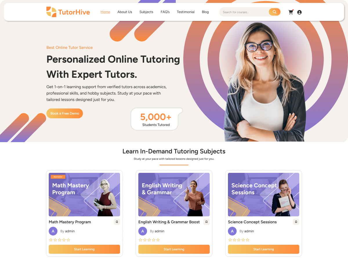 Personal Tutor theme screenshot