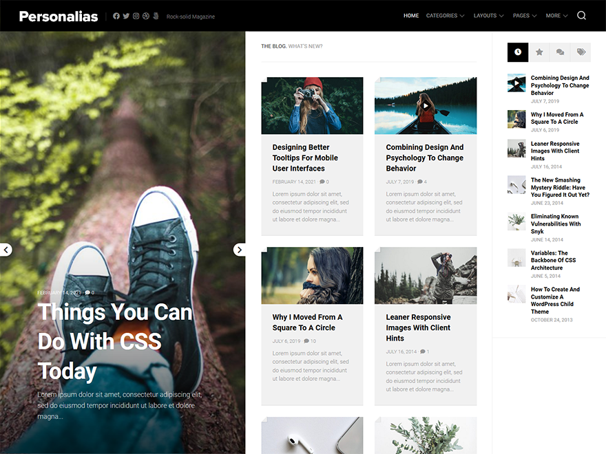 Personalias theme screenshot