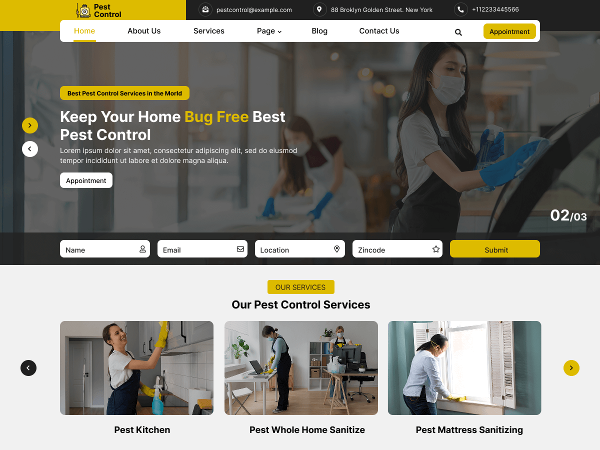Pest Control Company theme screenshot