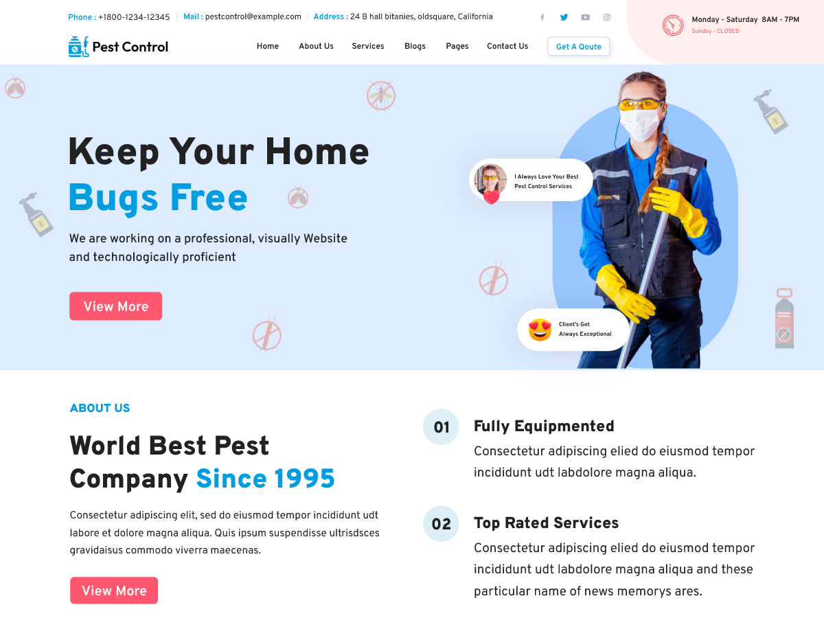 Pest Control Lite theme screenshot