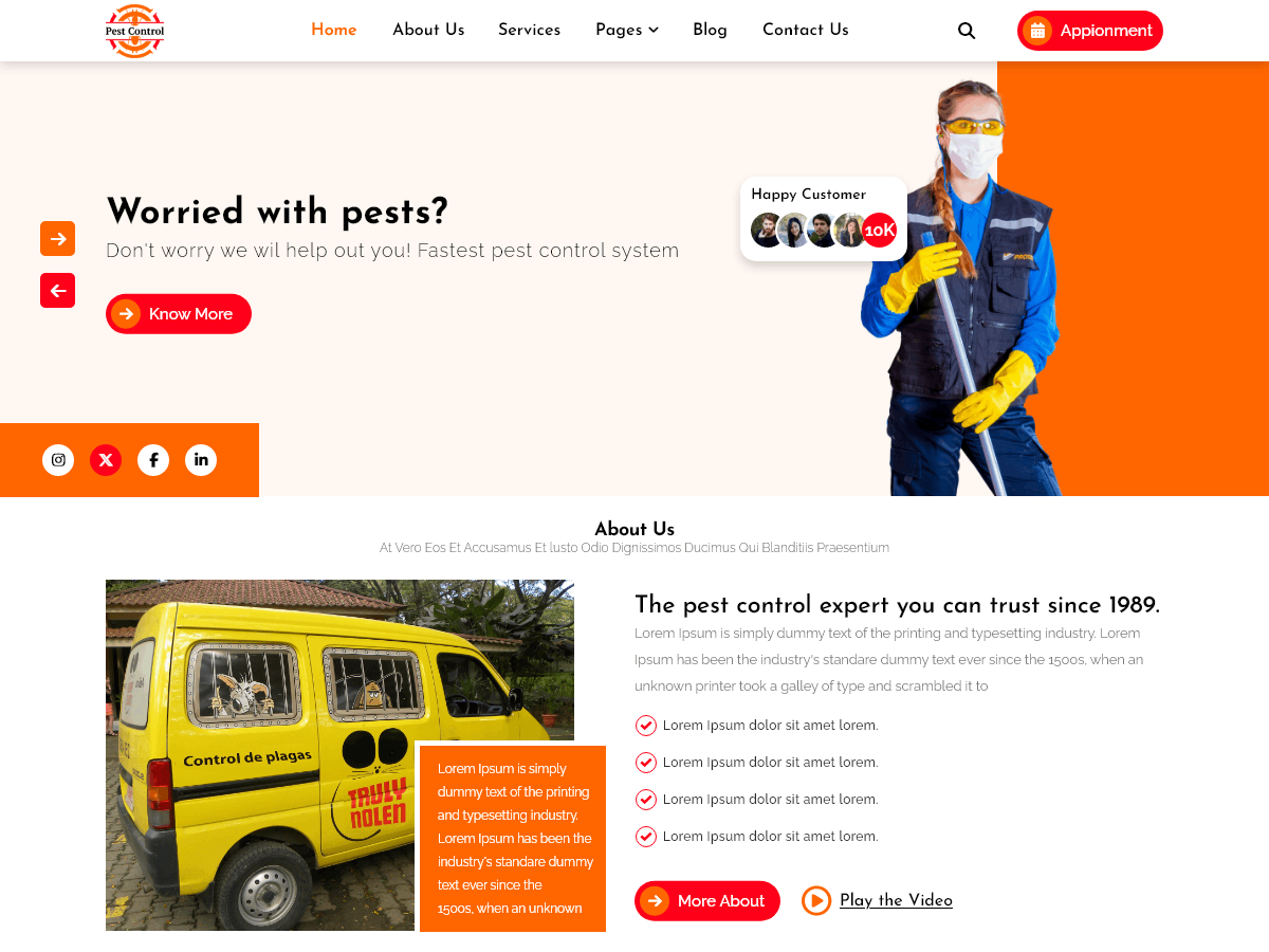 Pest Control Services theme screenshot