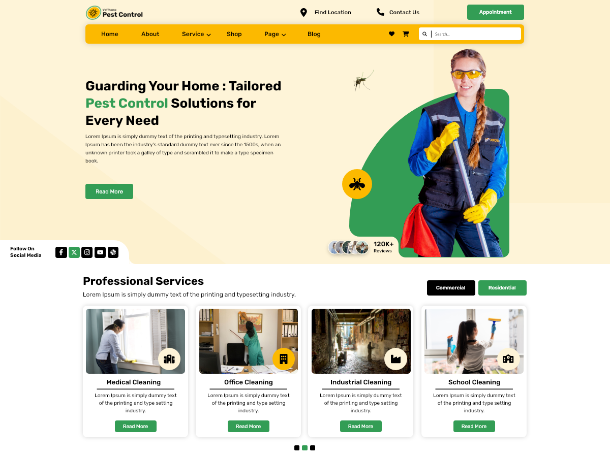Pest Control Treatment theme screenshot