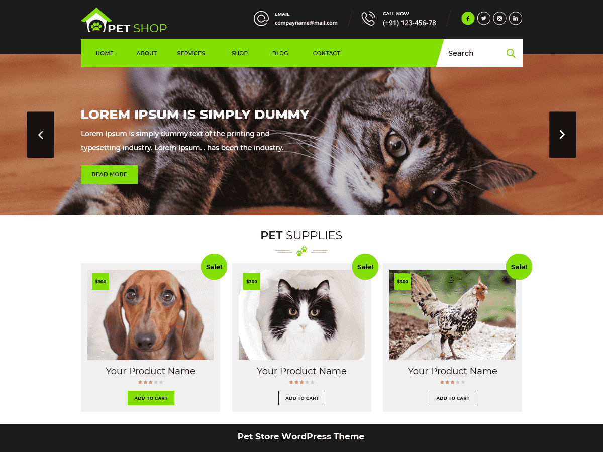 Pet Animal Store theme screenshot