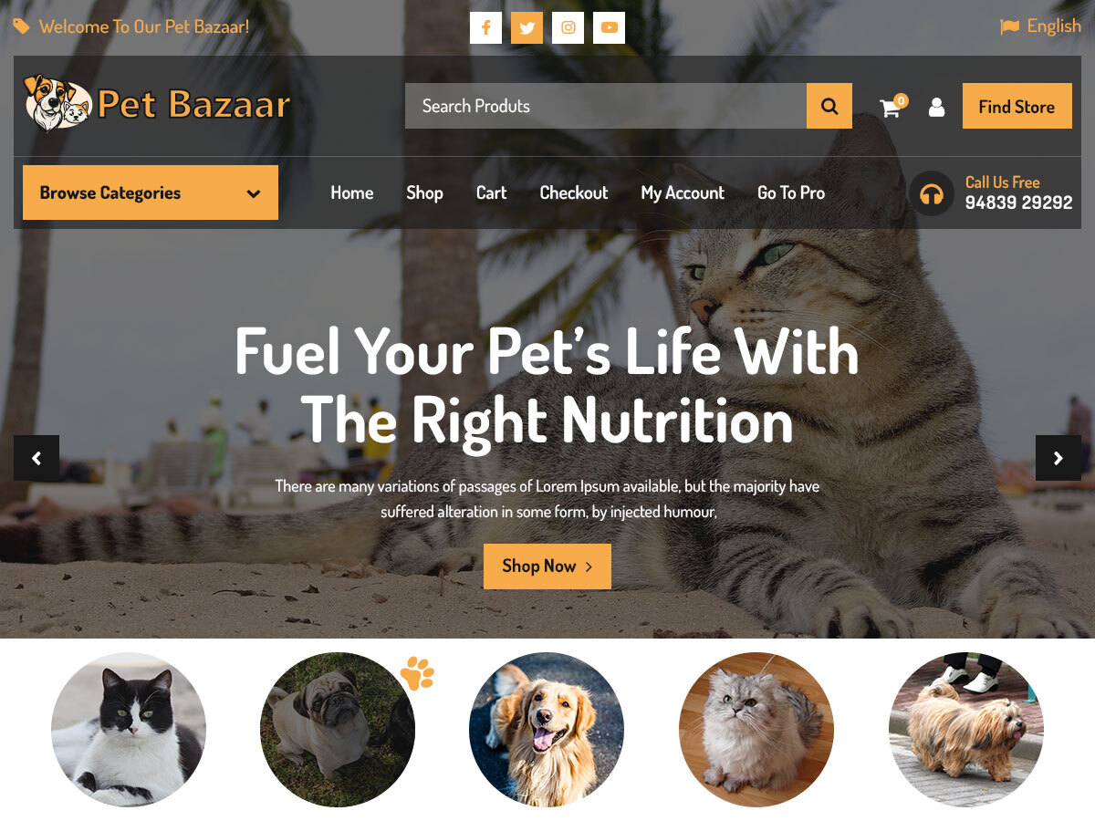 Pet Bazaar theme screenshot