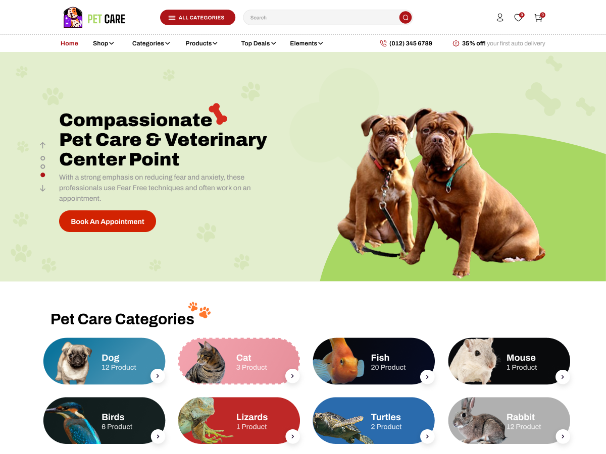 Pet Care Store theme screenshot