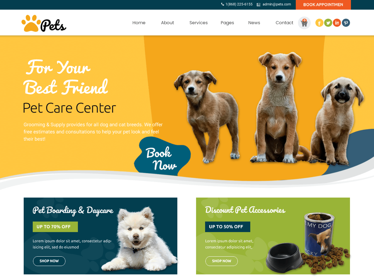 Pet Care Zone theme screenshot